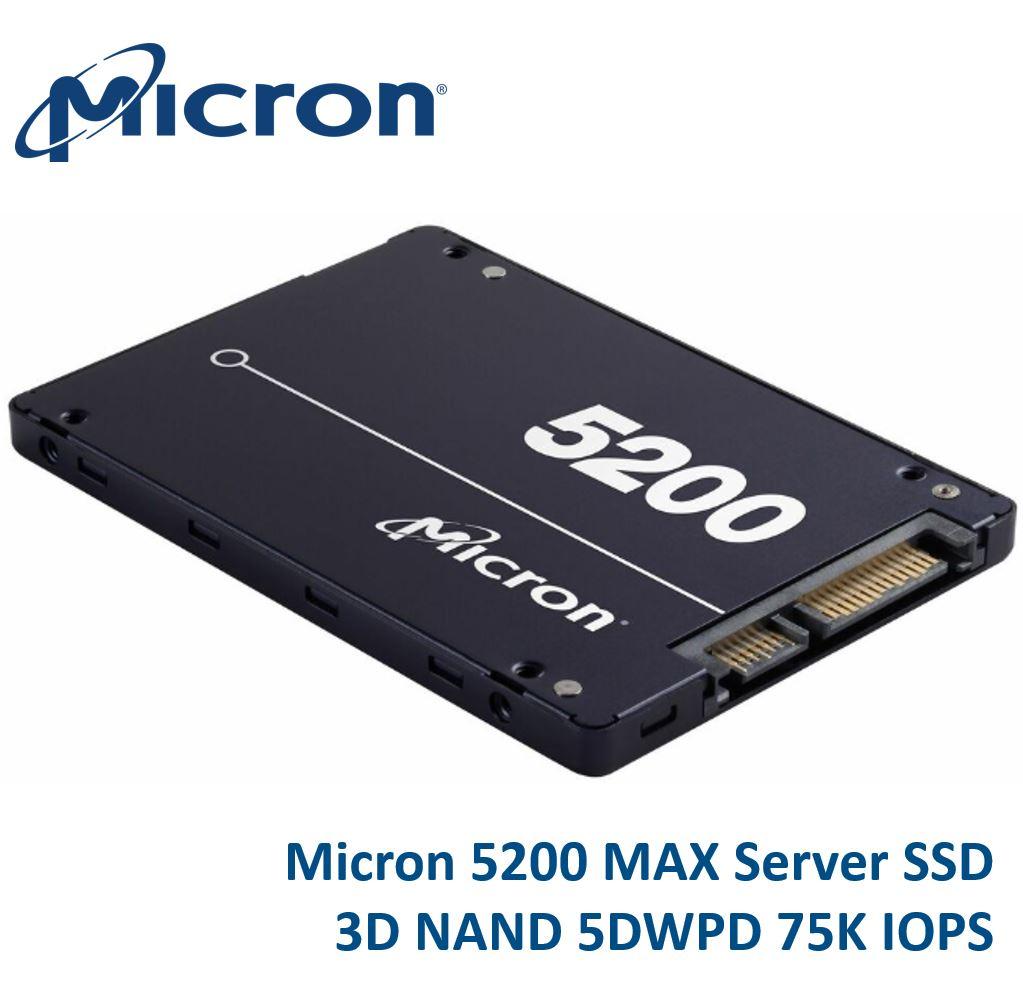 Micron 5200 MAX 1.92TB SSD, 2.5-inch SATA3 storage device with 3D TLC NAND technology.