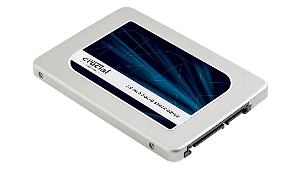 Crucial MX300 275GB SATA SSD with 2.5 inch form factor and 9.5mm adapter, showcasing its sleek design and advanced technology.