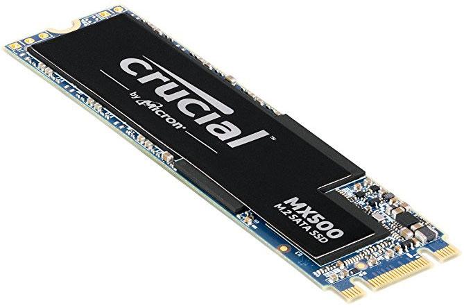 Crucial MX500 1TB M.2 SSD showcasing its sleek design and specifications.