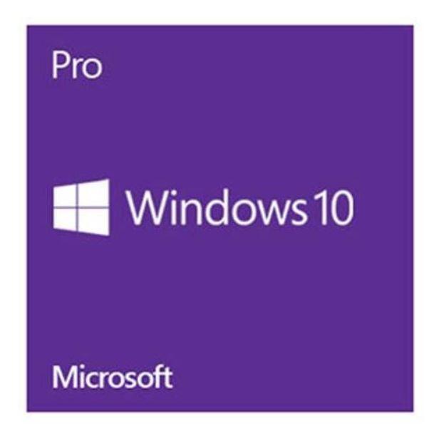 Microsoft Windows 10 Professional OEM 64-bit DVD packaging showcasing the product features and branding.