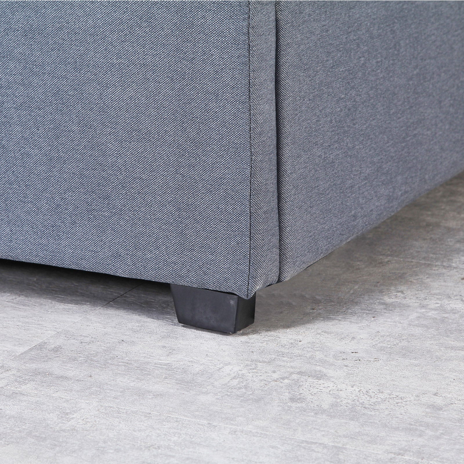 Milano Capri Luxury Gas Lift Bed Frame with tufted headboard and storage space, showcasing modern design and high-quality fabric upholstery.