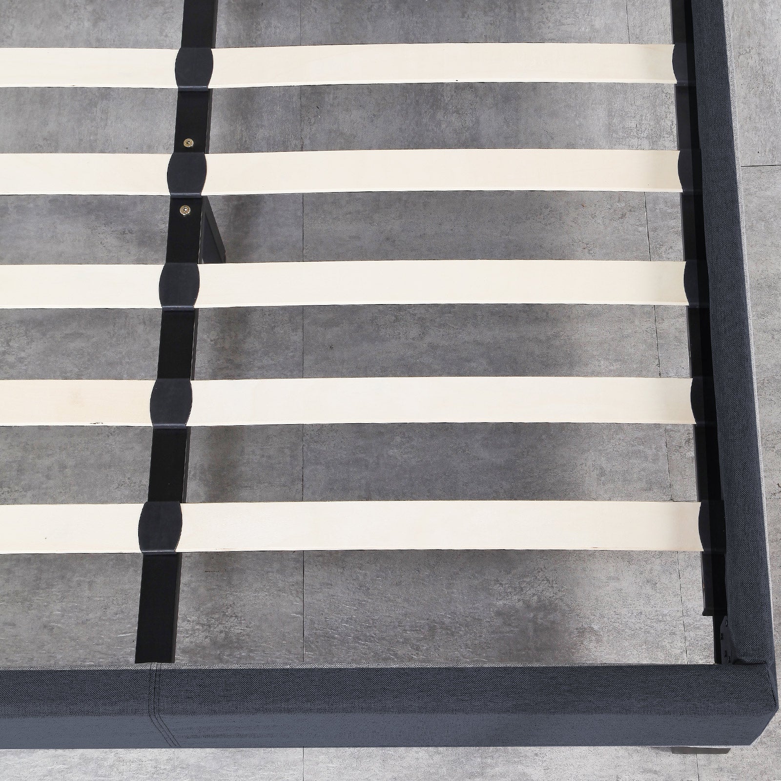 Milano Sienna Luxury Bed Frame with padded headboard in a modern bedroom setting, showcasing solid wood and high-quality fabric upholstery.