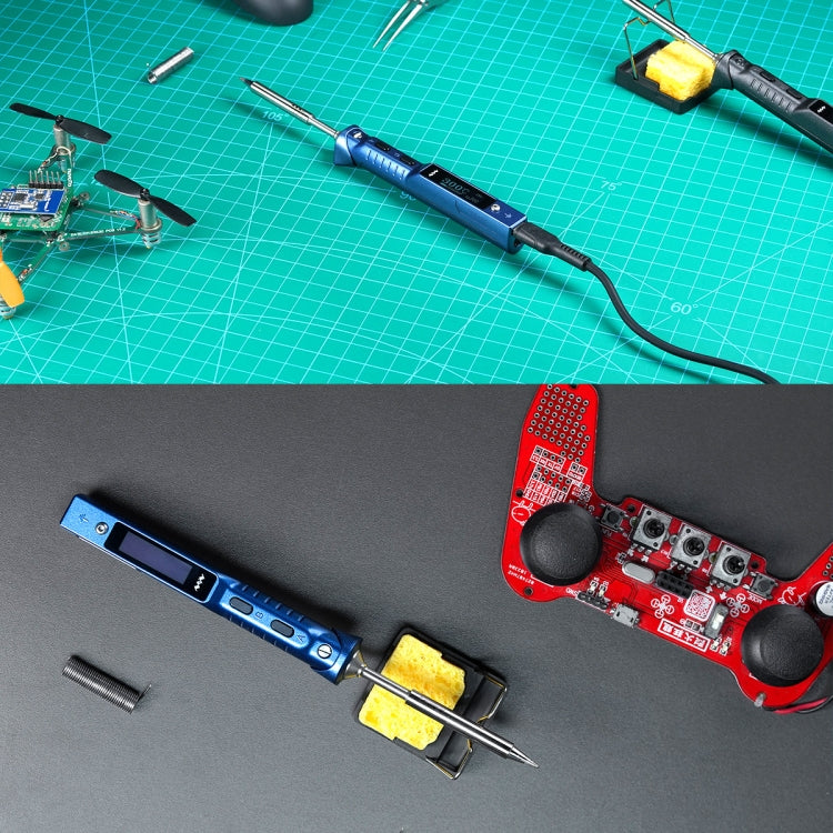 MINIWARE TS101 PD DC Soldering Iron, a portable 90W soldering pen with OLED display and Type-C interface, ideal for precision soldering tasks.