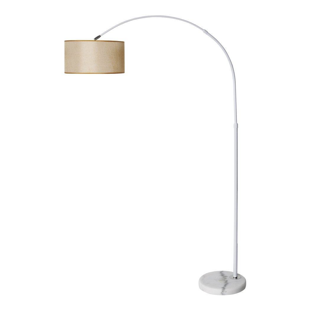 Modern LED Floor Lamp with height adjustment and solid marble base, elegantly designed for stylish home decor.