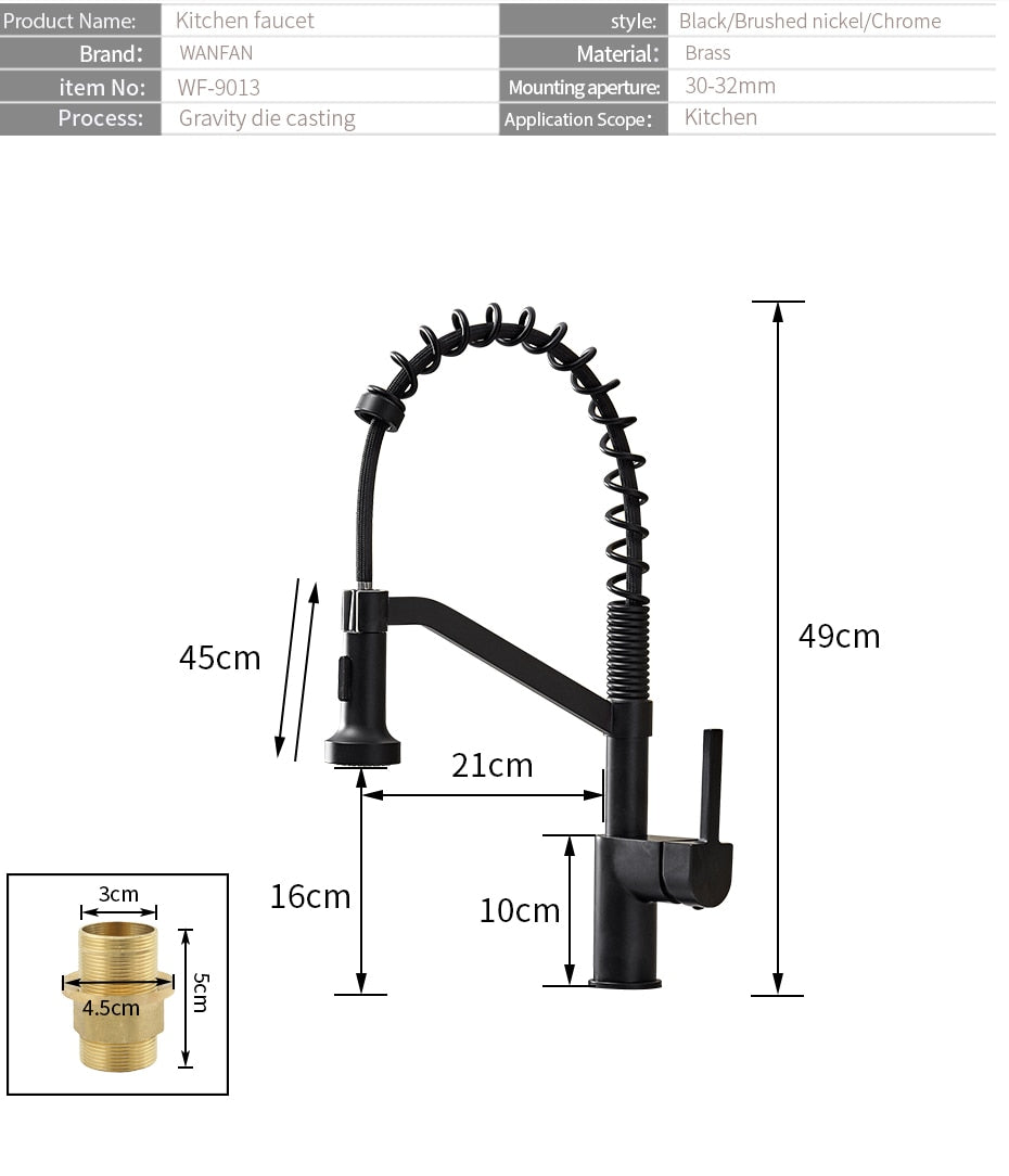 Modern polished chrome brass kitchen sink faucet with pull-out spray and single handle design, showcasing its sleek and contemporary style.