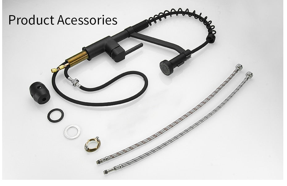 Modern polished chrome brass kitchen sink faucet with pull-out spray and single handle design, showcasing its sleek and contemporary style.