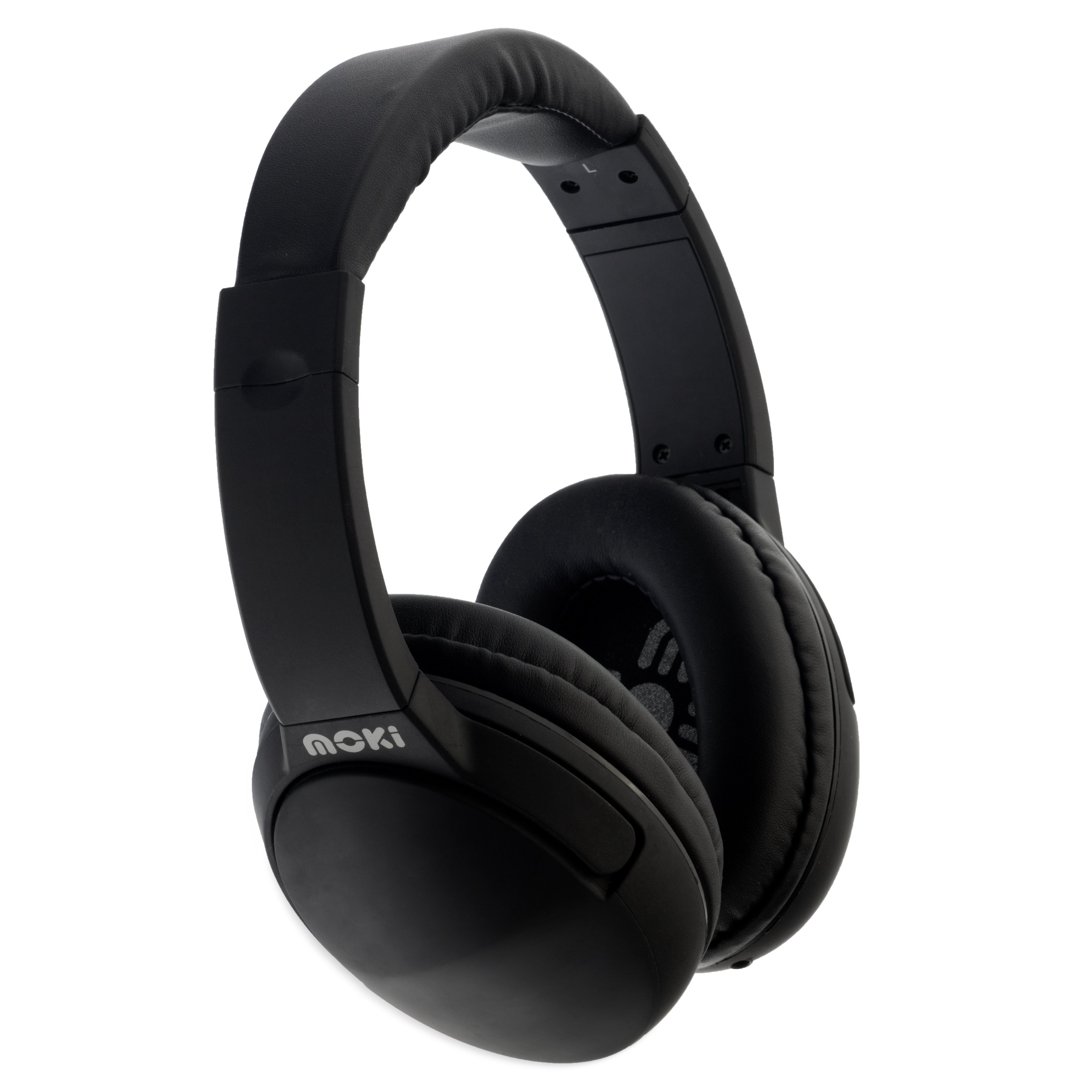 Moki Nero Headphones with Mic showcasing a sleek design and comfortable ear cups.