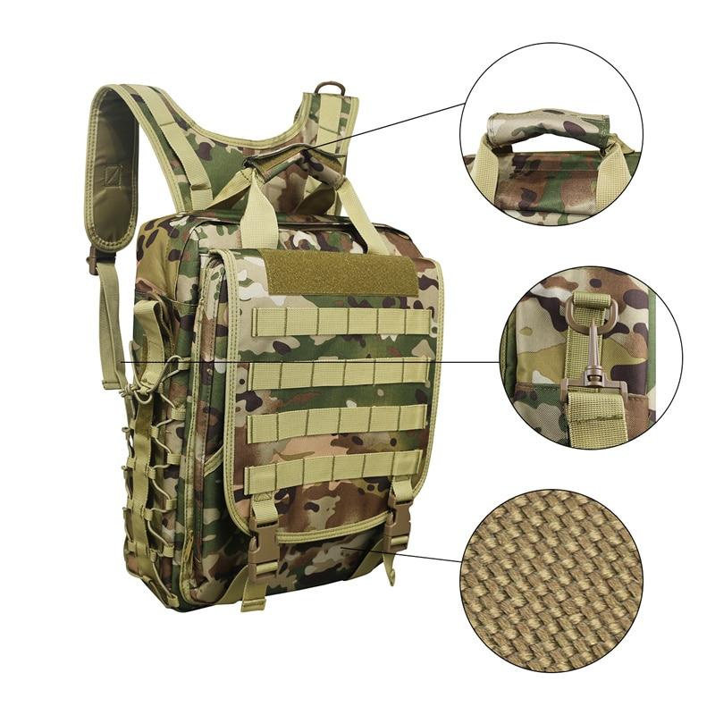 Molle Military Laptop Bag in tactical design, featuring durable nylon material and multiple compartments for organization.