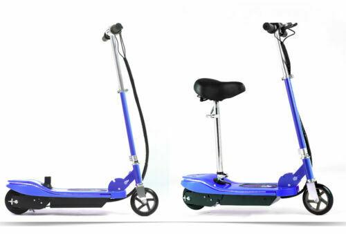 Monvelo Folding Electric Scooter in blue color with LED lights, showcasing its sleek design and anti-skid tyres.