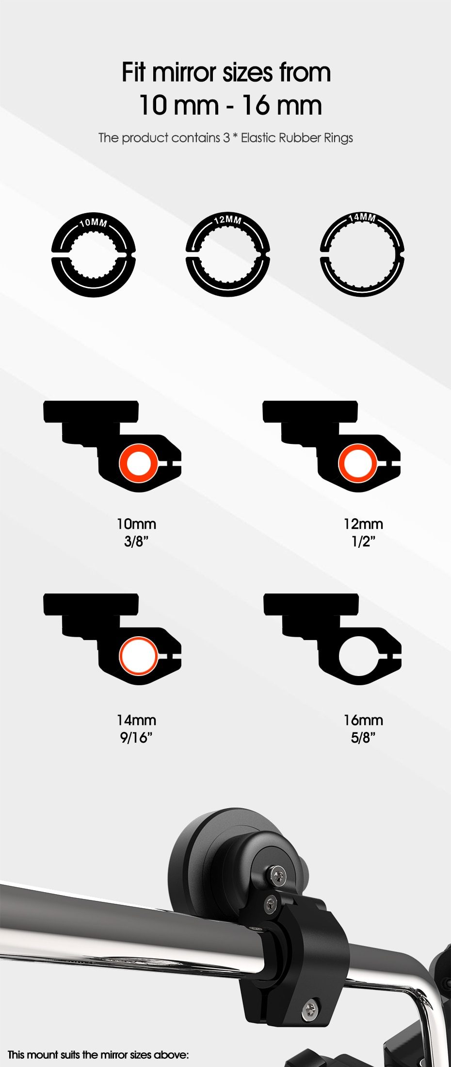 Motorcycle Electric Vehicle Phone Navigation Holder mounted on a rearview mirror, securely holding a smartphone.
