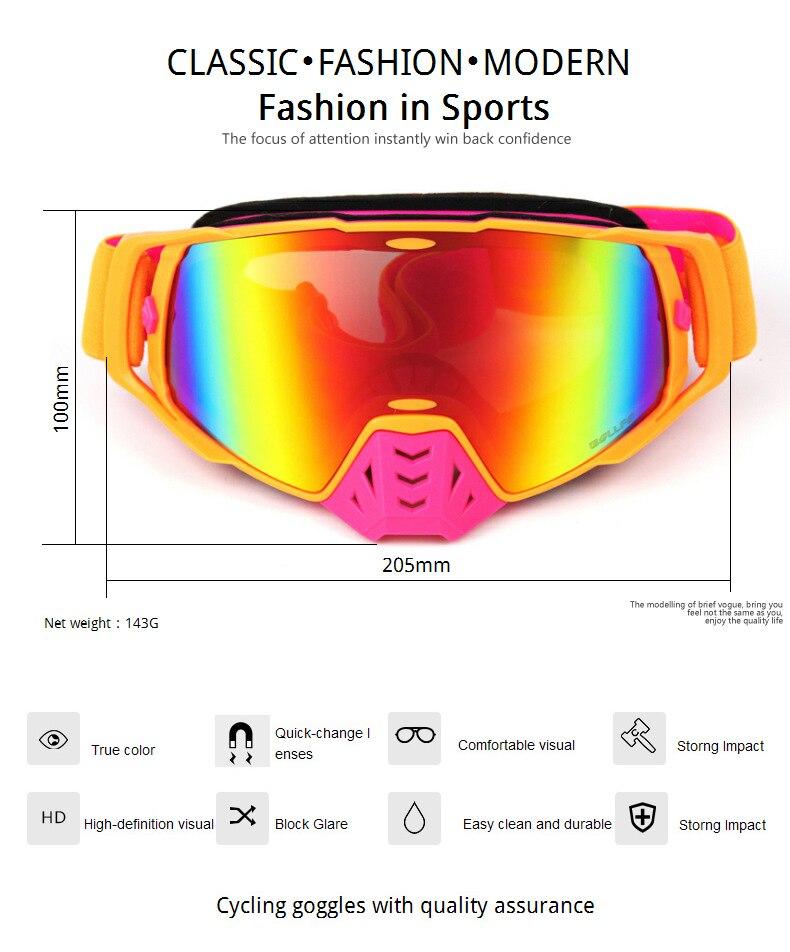 Motorcycle Glasses Cycling Sunglasses with UV400 protection, showcasing a sleek design suitable for outdoor activities.