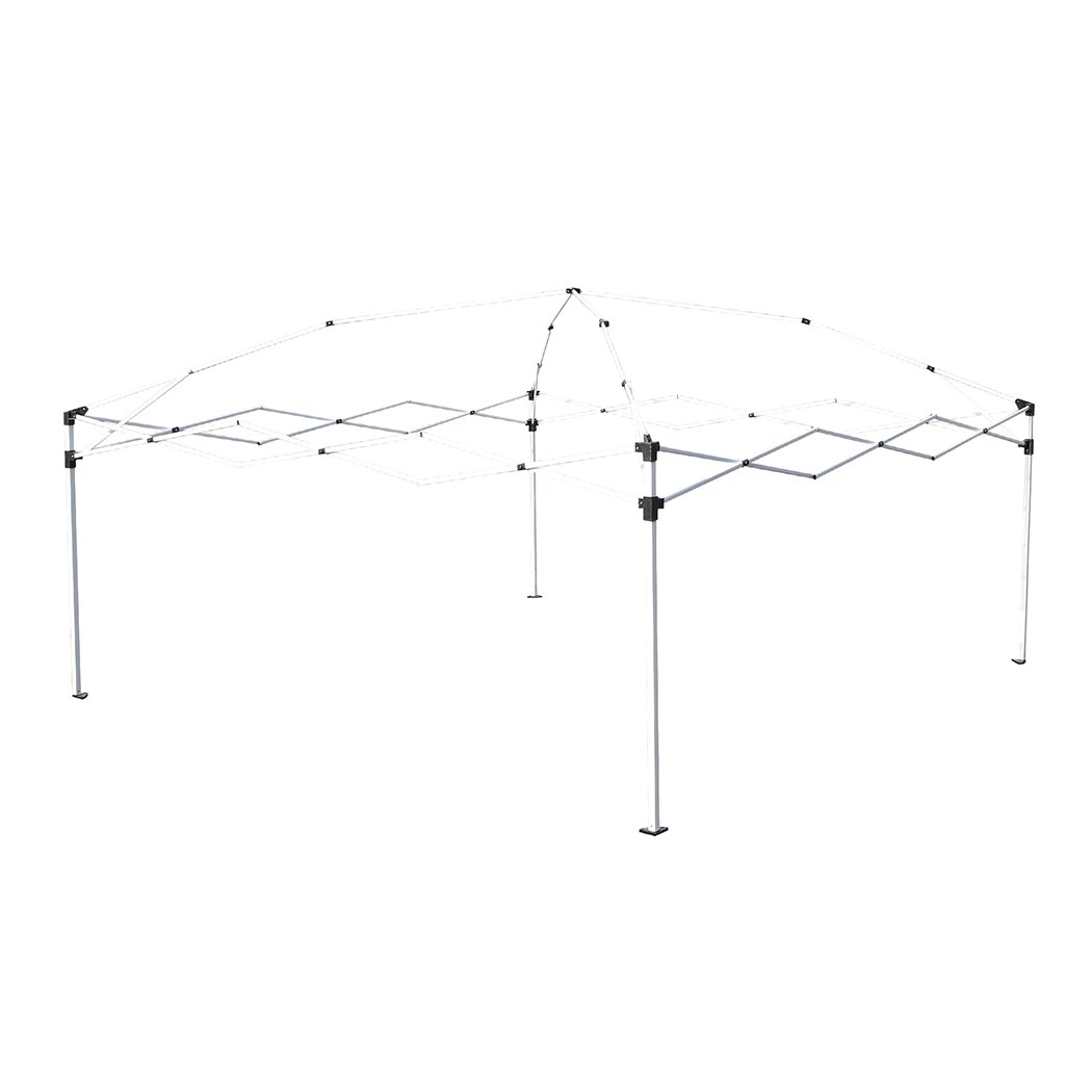 Mountview Gazebo Pop Up Marquee 3x3m with mesh side walls, ideal for outdoor events and weddings, showcasing its sturdy steel frame and waterproof fabric.
