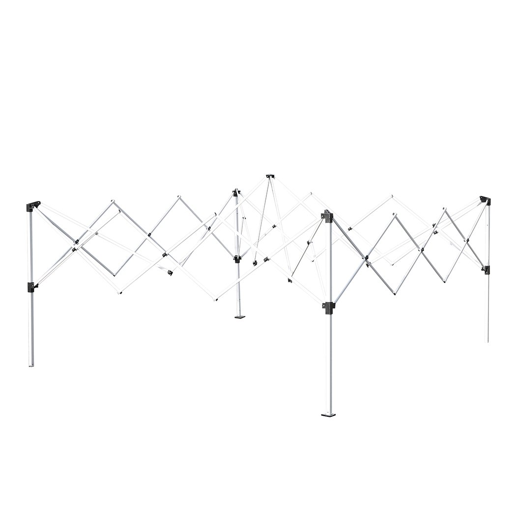 Mountview Gazebo Pop Up Marquee 3x3m with mesh side walls, ideal for outdoor events and weddings, showcasing its sturdy steel frame and waterproof fabric.