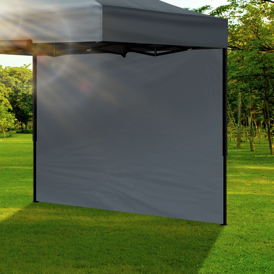 Mountview Gazebo Walls in dark grey, showcasing waterproof and UV protection features, ideal for outdoor events.