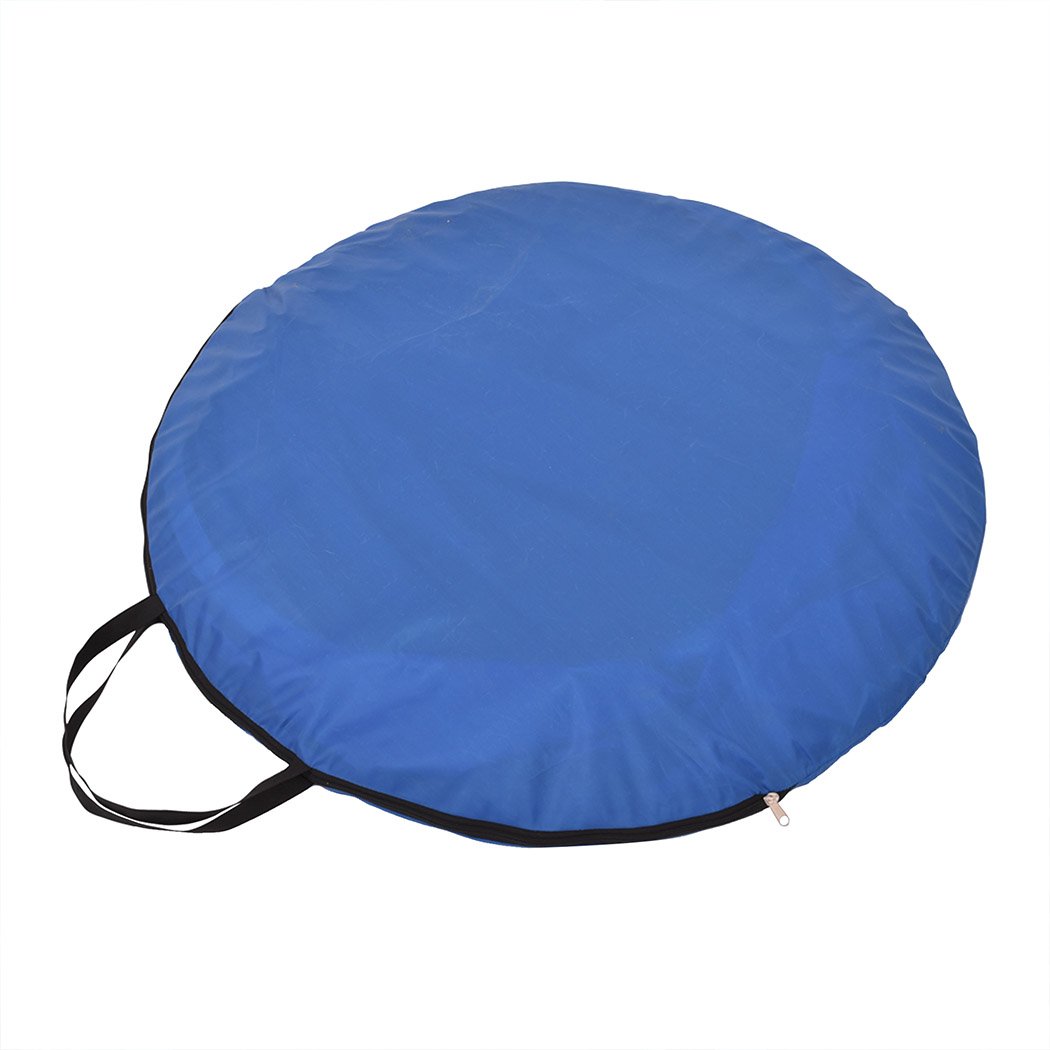 Mountview Pop Up Tent in blue color, showcasing its portable design and durable construction, ideal for camping and outdoor activities.