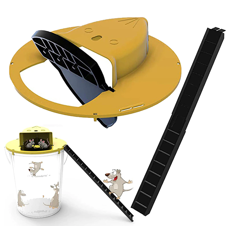 Mouse Rat Trap Flip & Slide designed for humane rodent capture, featuring a flip-top mechanism for easy use with a standard 5-gallon bucket.