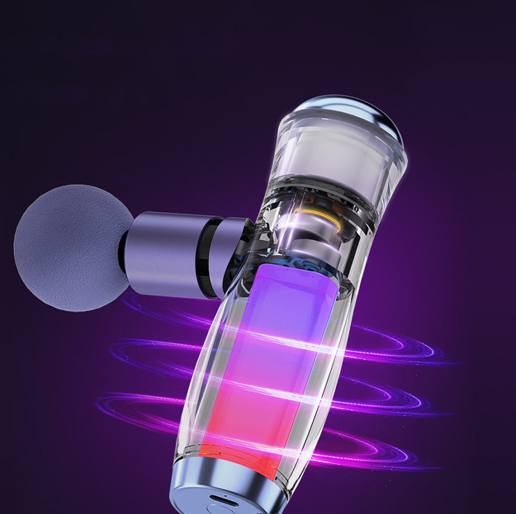 Moyun Fascia Gun Muscle Relaxation Massager in sleek design, showcasing its ergonomic shape and high-quality aluminum alloy body.