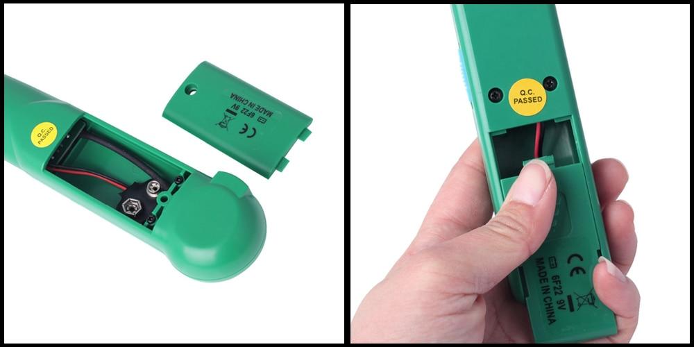 MS6812 Cable Tracker Tester with display and connectors for LAN, UTP, STP, and telephone wire tracing.