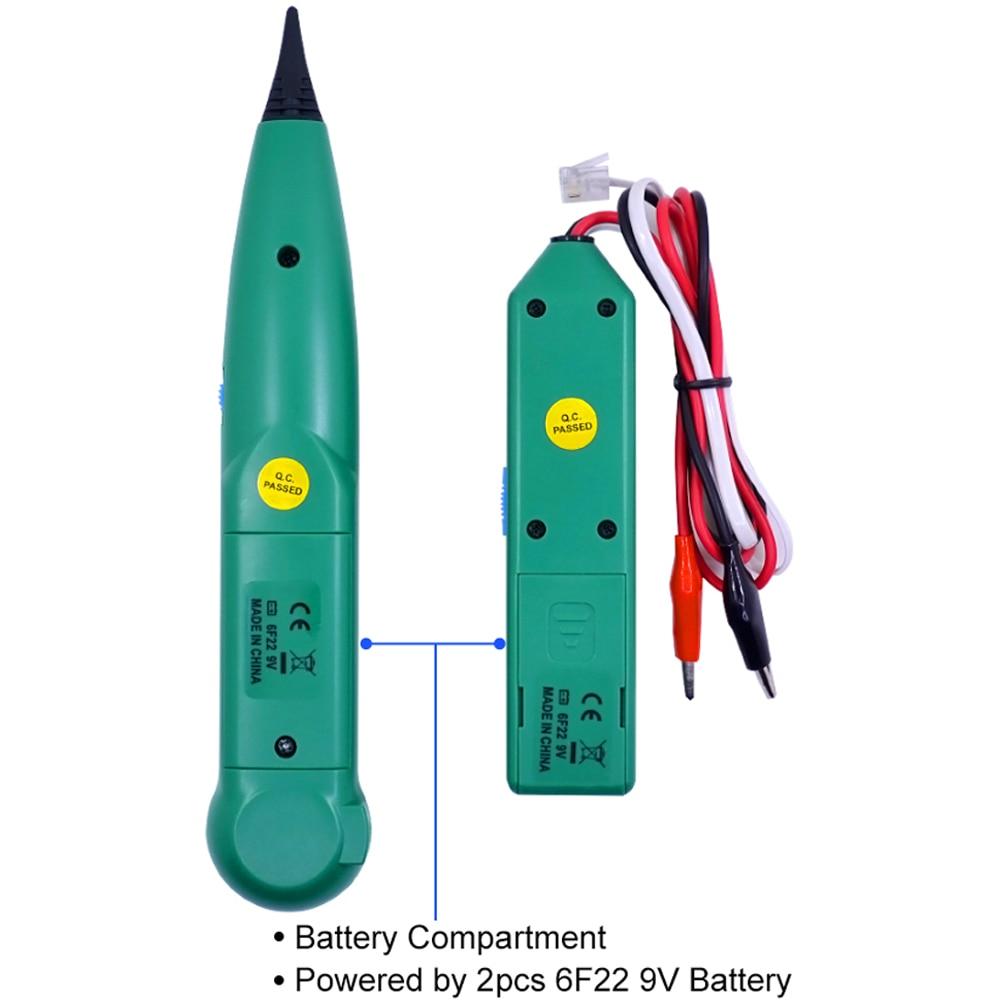 MS6812 Cable Tracker Tester with display and connectors for LAN, UTP, STP, and telephone wire tracing.