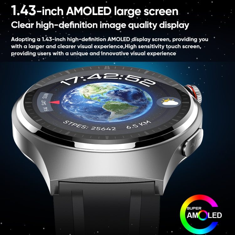 MT200 1.43 inch AMOLED IP67 Smart Call Watch showcasing its sleek design and advanced health monitoring features.