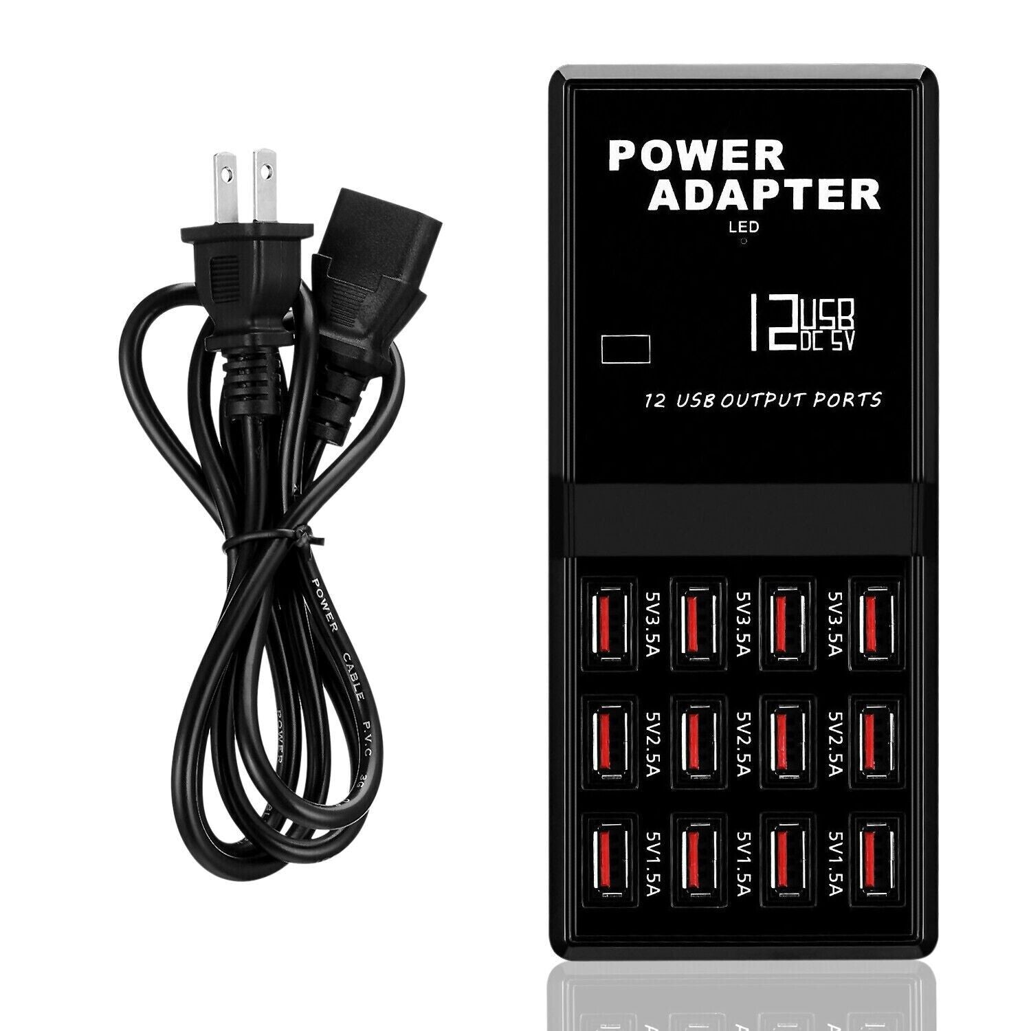 Multi 12 Port USB Charging Station Hub with multiple USB ports for charging various devices simultaneously.