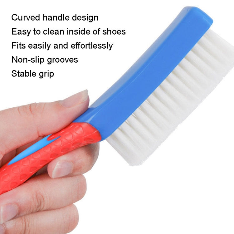 Multi-Function Not Hurt Shoes Nano Brush with curved handle and soft bristles for gentle cleaning of shoes and clothing.