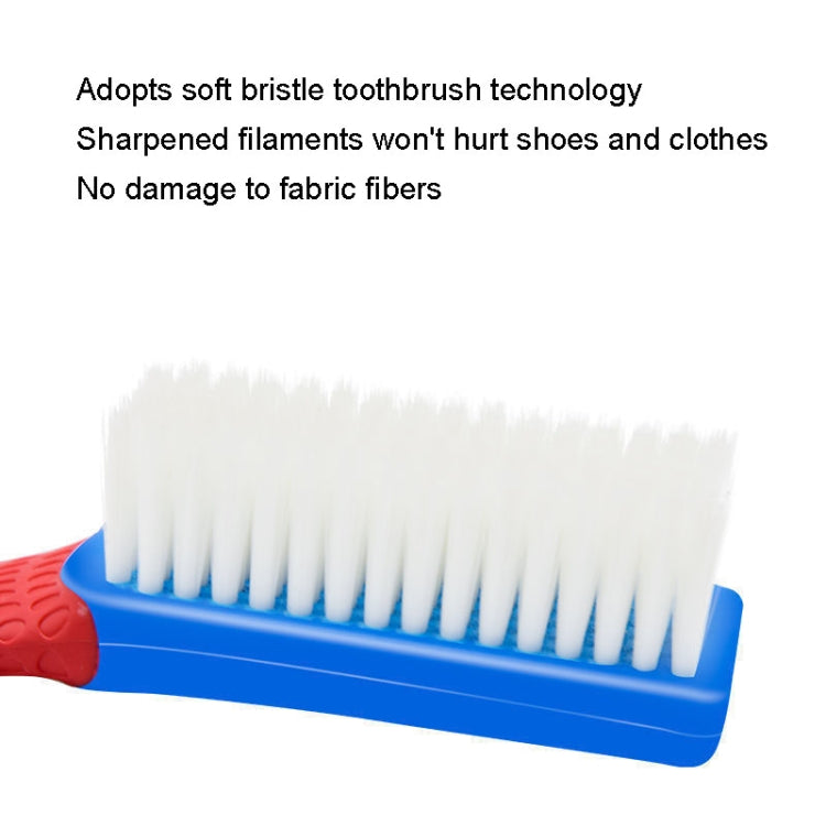 Multi-Function Not Hurt Shoes Nano Brush with curved handle and soft bristles for gentle cleaning of shoes and clothing.