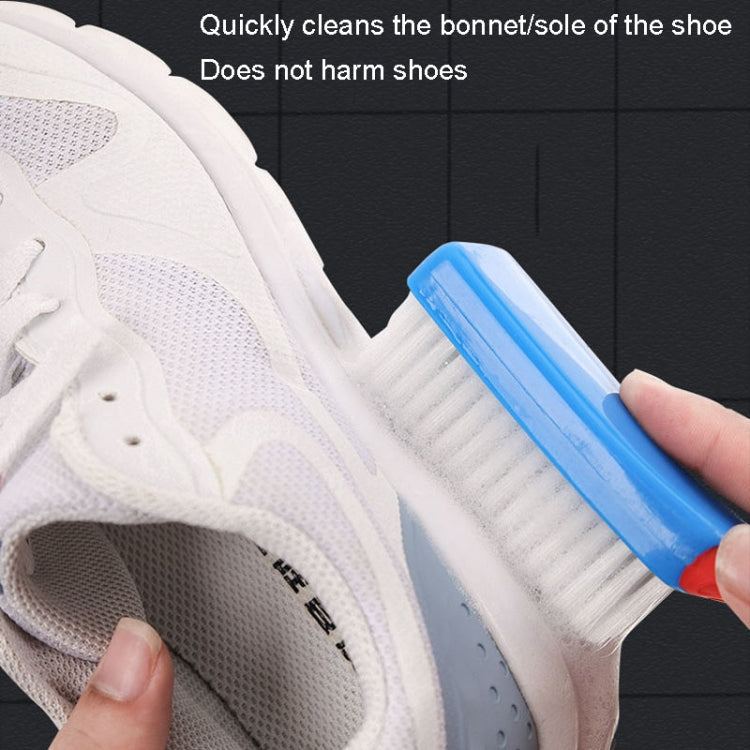 Multi-Function Not Hurt Shoes Nano Brush with curved handle and soft bristles for gentle cleaning of shoes and clothing.