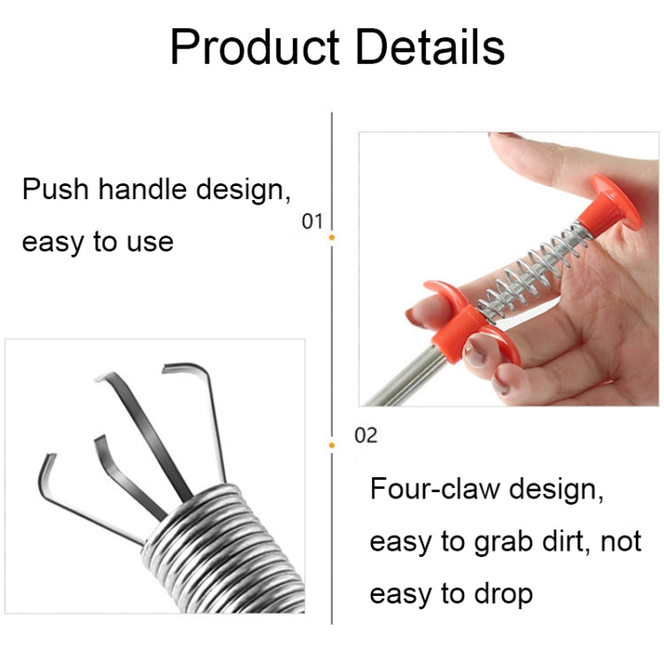Multifunctional four-claw grapple bendable hose sewer dredge made of stainless steel and plastic, designed for effective cleaning.
