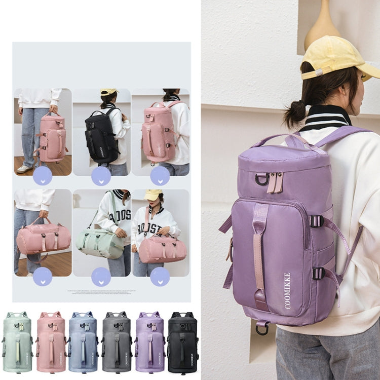 Multifunctional travel backpack with large capacity, featuring independent shoe compartment and water-repellent Oxford cloth material.