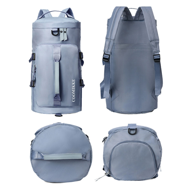 Multifunctional travel backpack with large capacity, featuring independent shoe compartment and water-repellent Oxford cloth material.