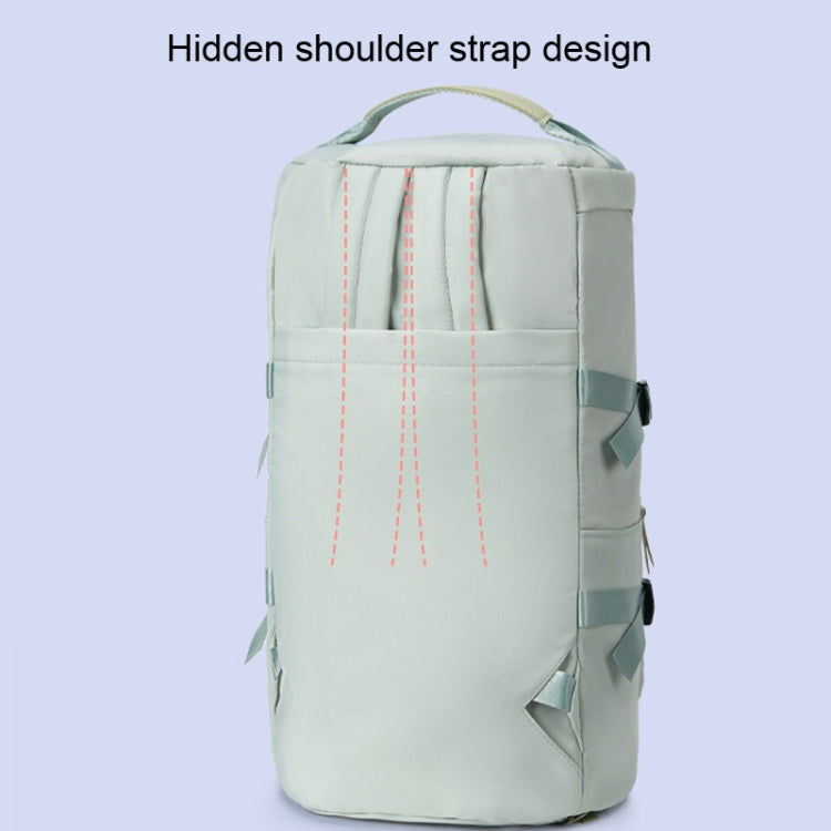 Multifunctional travel backpack with large capacity, featuring independent shoe compartment and water-repellent Oxford cloth material.