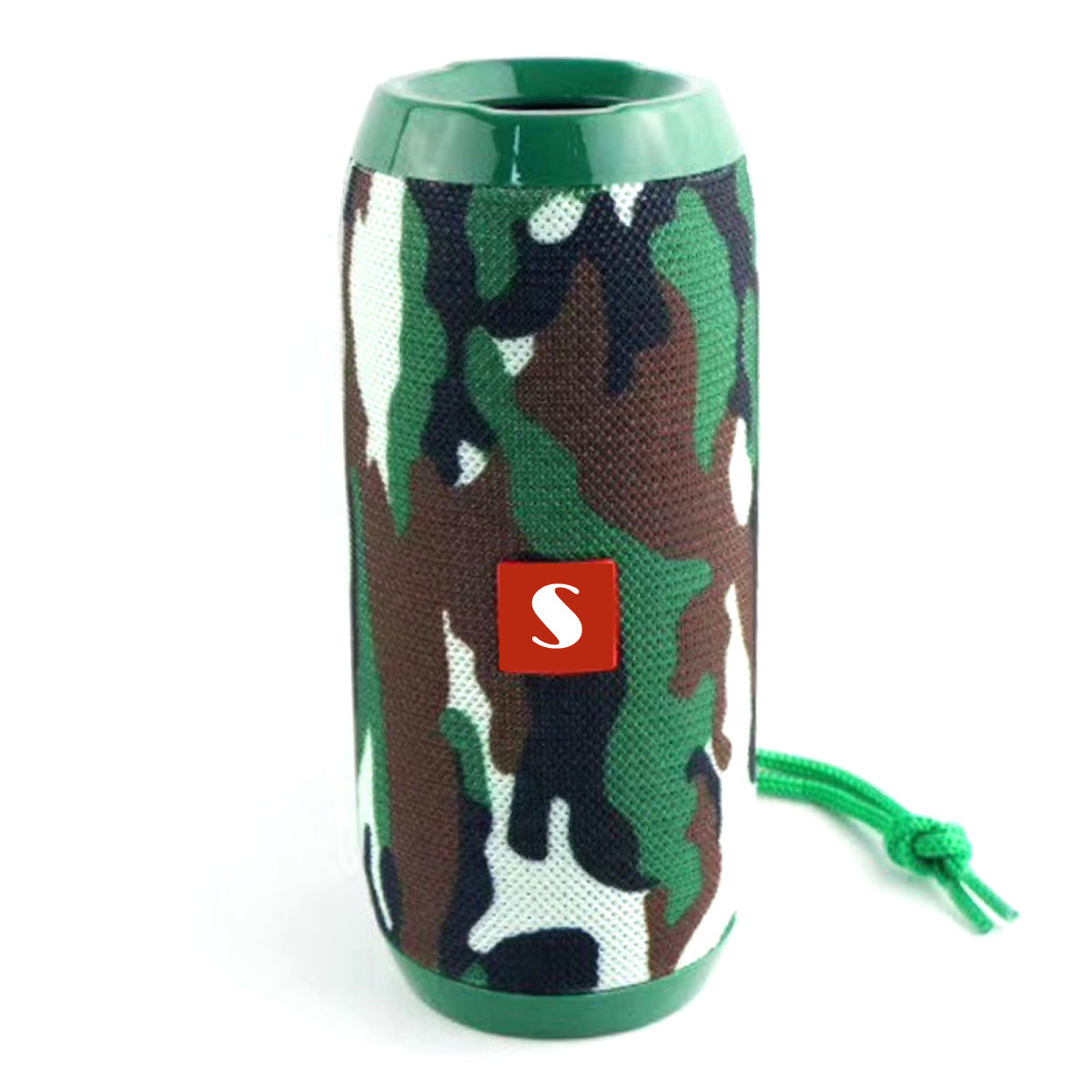 Music Manager Bluetooth Speaker and Subwoofer in various stylish prints, showcasing its portable design and built-in subwoofer.