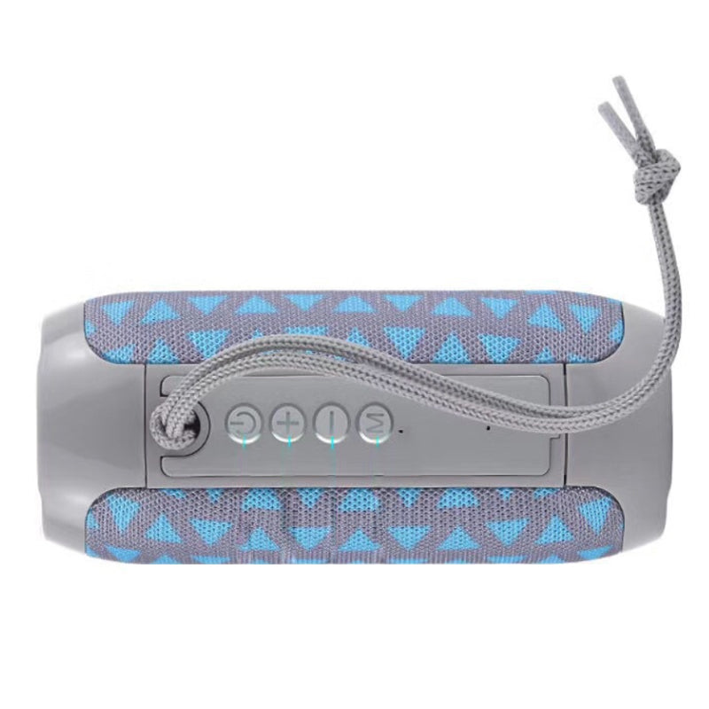 Music Manager Bluetooth Speaker and Subwoofer in various stylish prints, showcasing its portable design and built-in subwoofer.