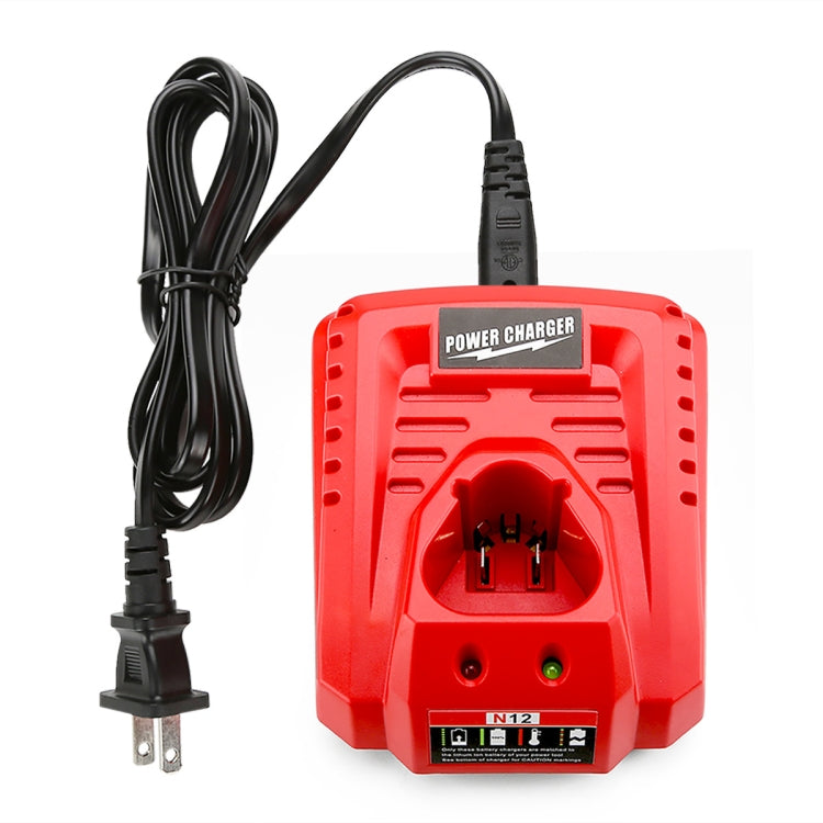 N12 Fast Charger for Milwaukee 10.8/12V Lithium Batteries with LED Indicator and Fireproof Material