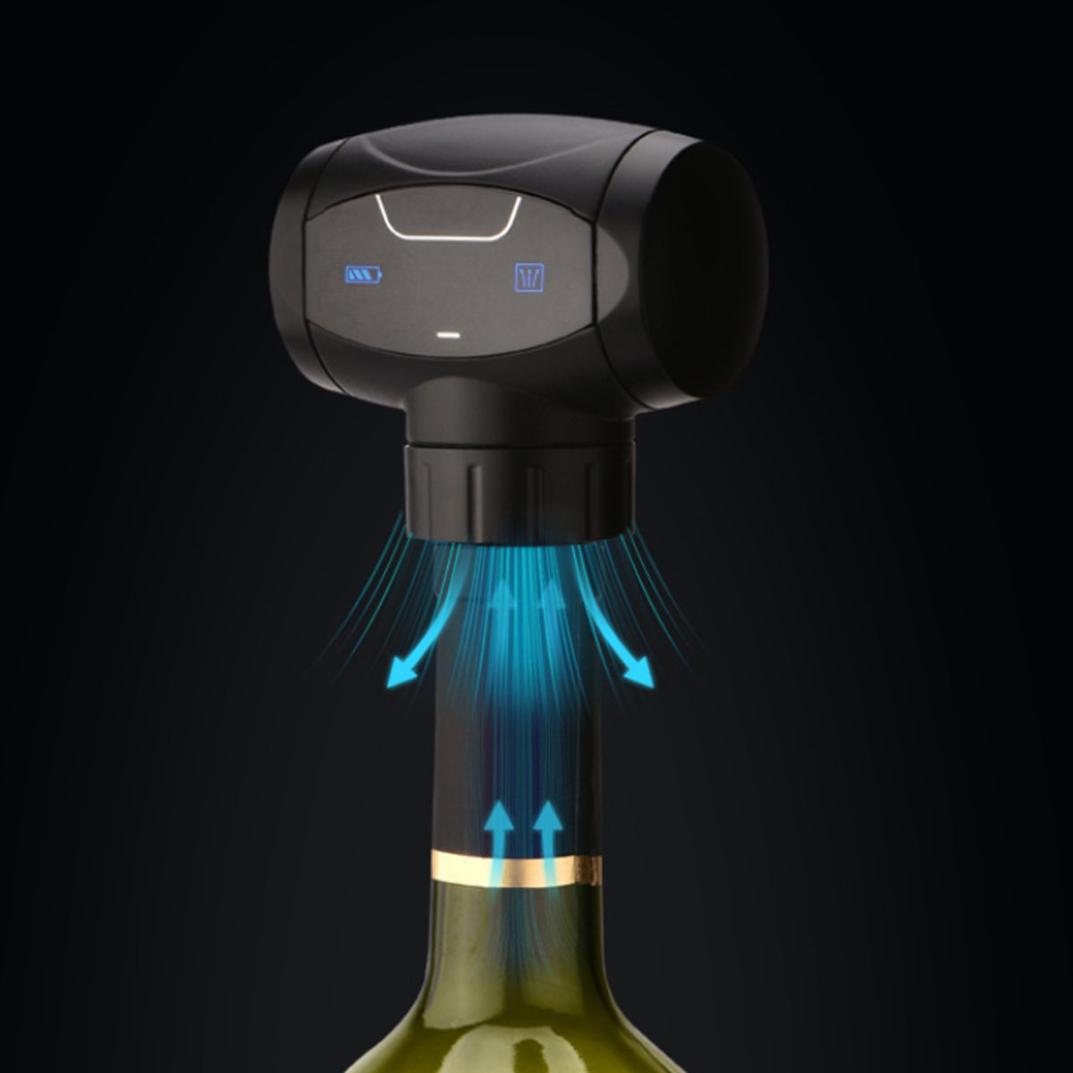 Napa King Auto Vacuum Wine Preserver Saver Cap in sleek design, preserving wine freshness.
