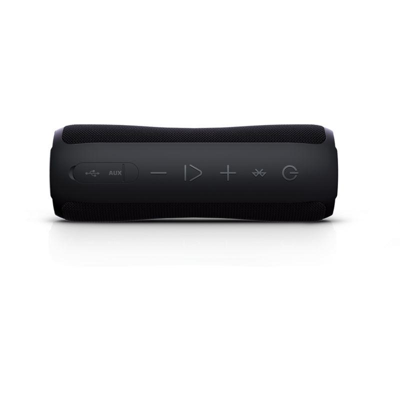 NCREDIBLE BT Speaker in black, showcasing its sleek design and compact size, perfect for portable music enjoyment.