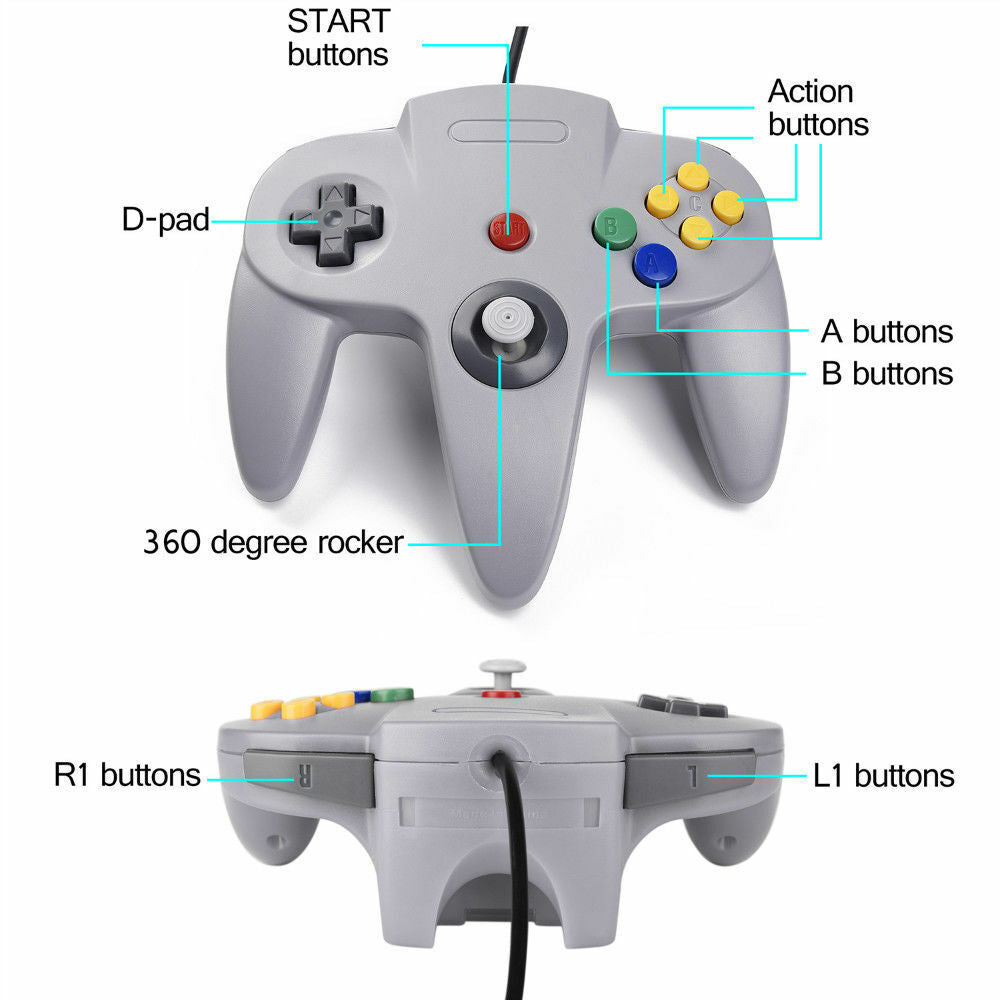 New Wired Controller Joystick for Nintendo 64, featuring ergonomic design and precise controls.