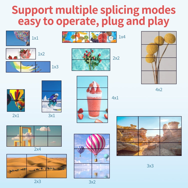 NK-330 3x3 4K Video Wall Controller Splitter with multiple HDMI and DVI inputs, showcasing its sleek design and connectivity options.