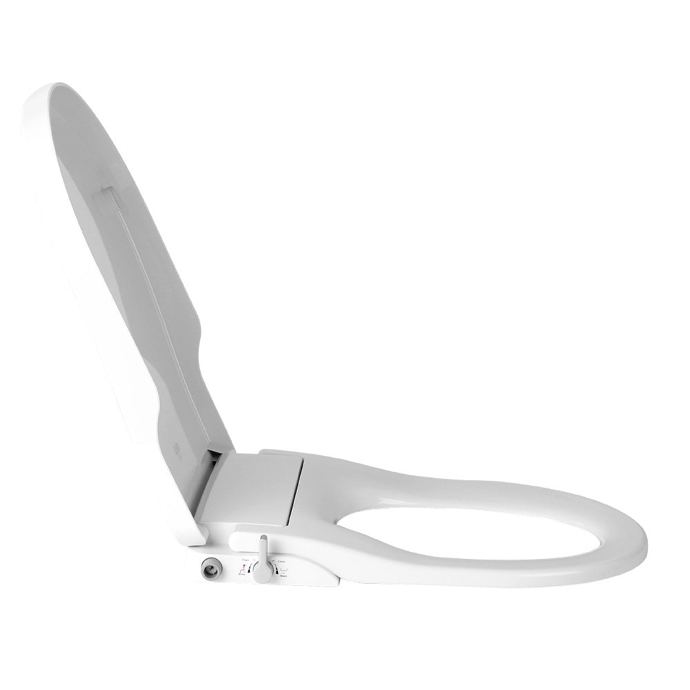 Cefito Non Electric Bidet Toilet Seat in white, featuring self-cleaning nozzles and adjustable flush volume control.