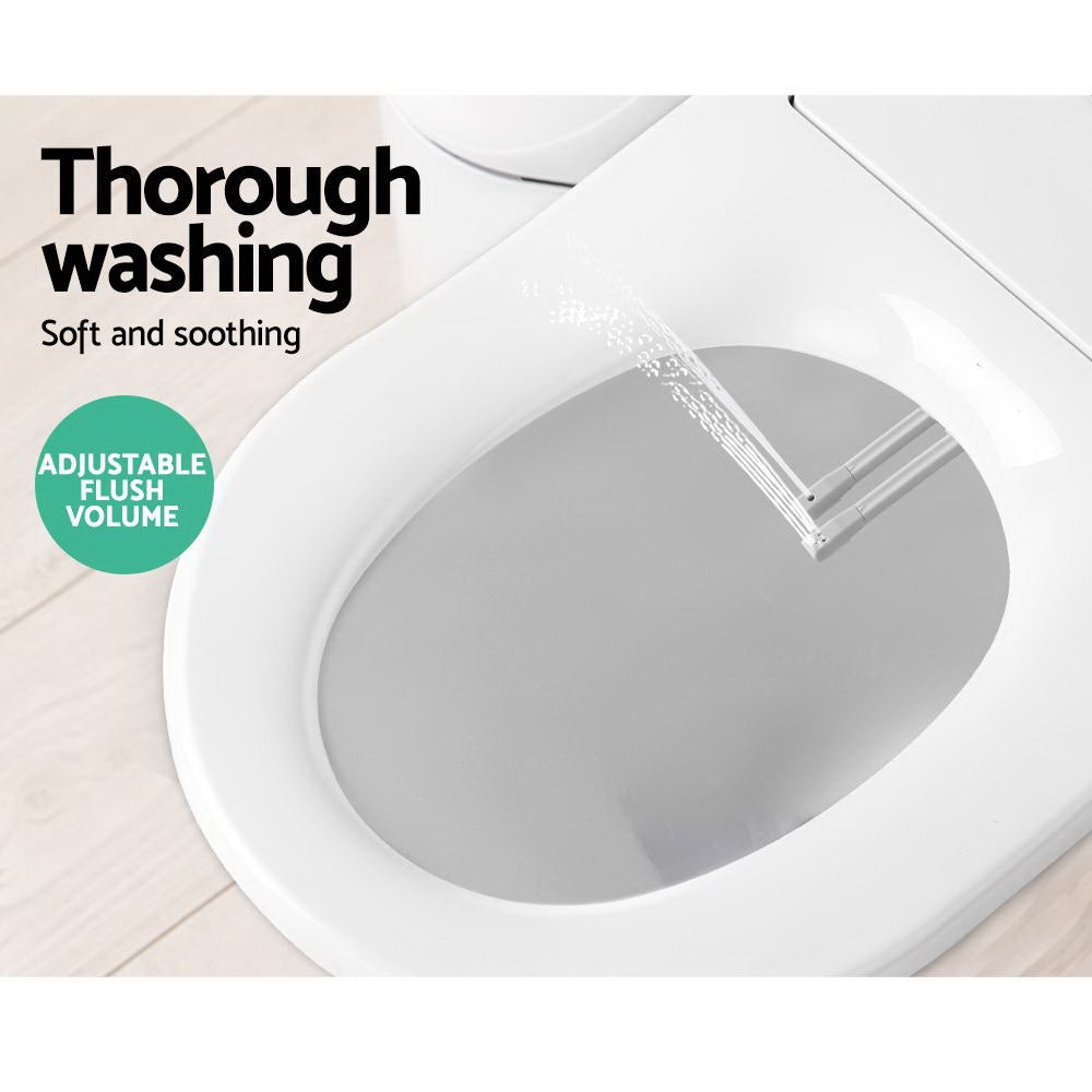 Cefito Non Electric Bidet Toilet Seat in white, featuring self-cleaning nozzles and adjustable flush volume control.