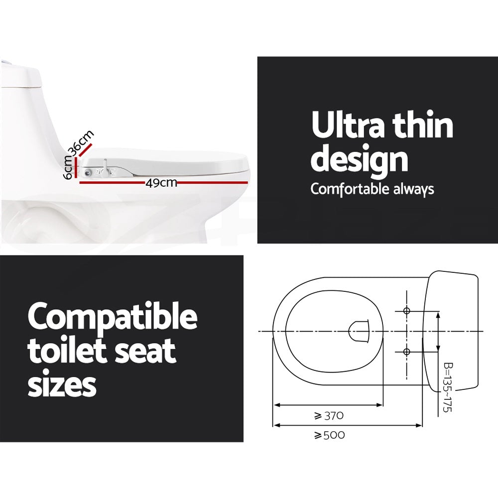 Cefito Non Electric Bidet Toilet Seat in white, featuring self-cleaning nozzles and adjustable flush volume control.