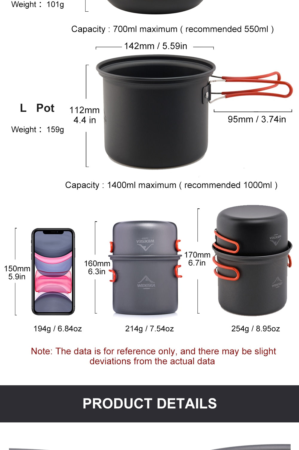 Non-stick pots and pans set for outdoor cooking, featuring aluminum alloy material and a heart-shaped design, ideal for camping and hiking.