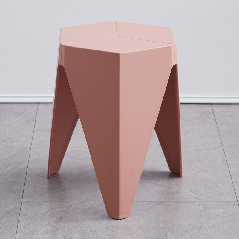 Nordic Plastic Stool in various colors, showcasing its modern design and non-slip surface, ideal for contemporary spaces.