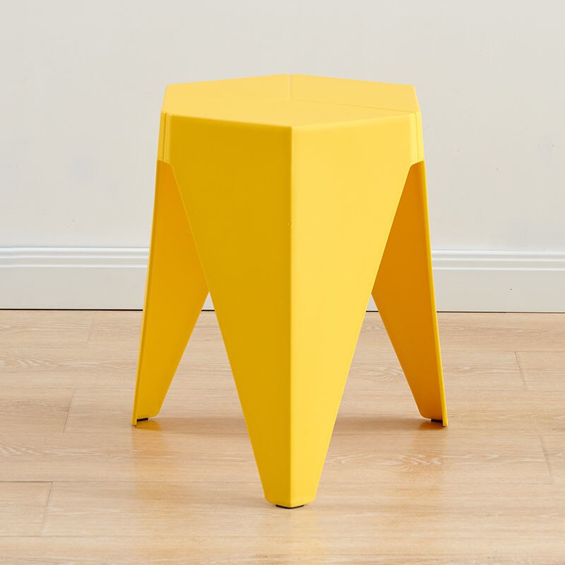 Nordic Plastic Stool in various colors, showcasing its modern design and non-slip surface, ideal for contemporary spaces.