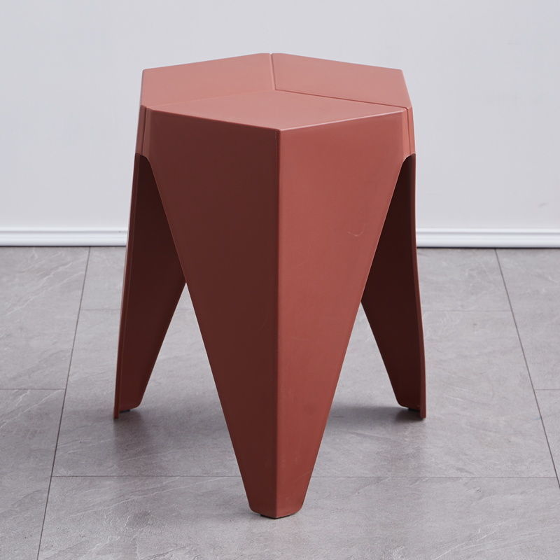 Nordic Plastic Stool in various colors, showcasing its modern design and non-slip surface, ideal for contemporary spaces.