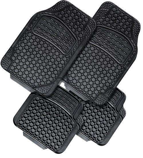 NOVA 4-Piece Car Mat set in black rubber, showcasing durable and heavy-duty design for vehicle protection.