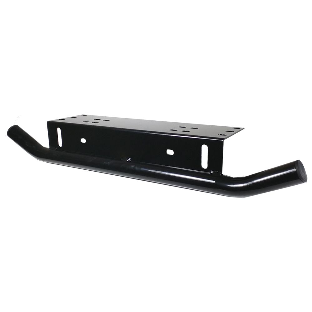 Number Plate Frame BullBar Mount Bracket for car driving lights, featuring a black coat finish and durable aluminum construction.