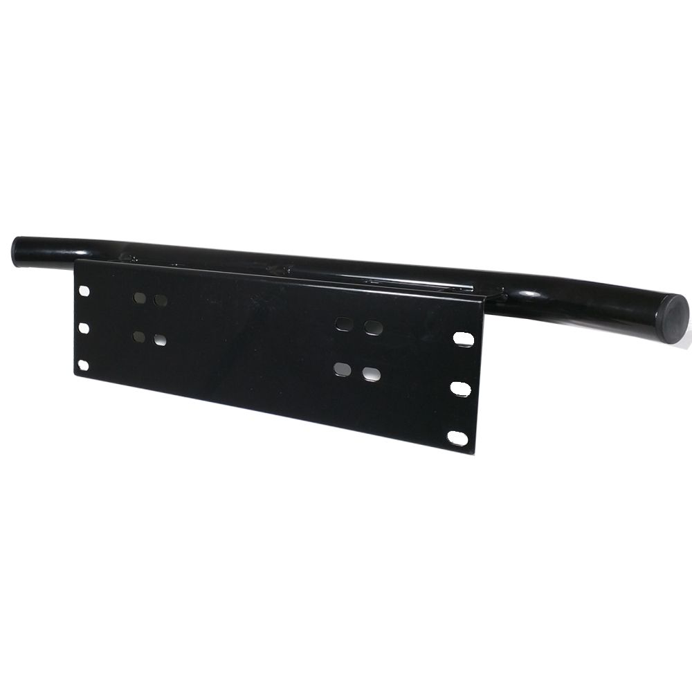 Number Plate Frame BullBar Mount Bracket for car driving lights, featuring a black coat finish and durable aluminum construction.