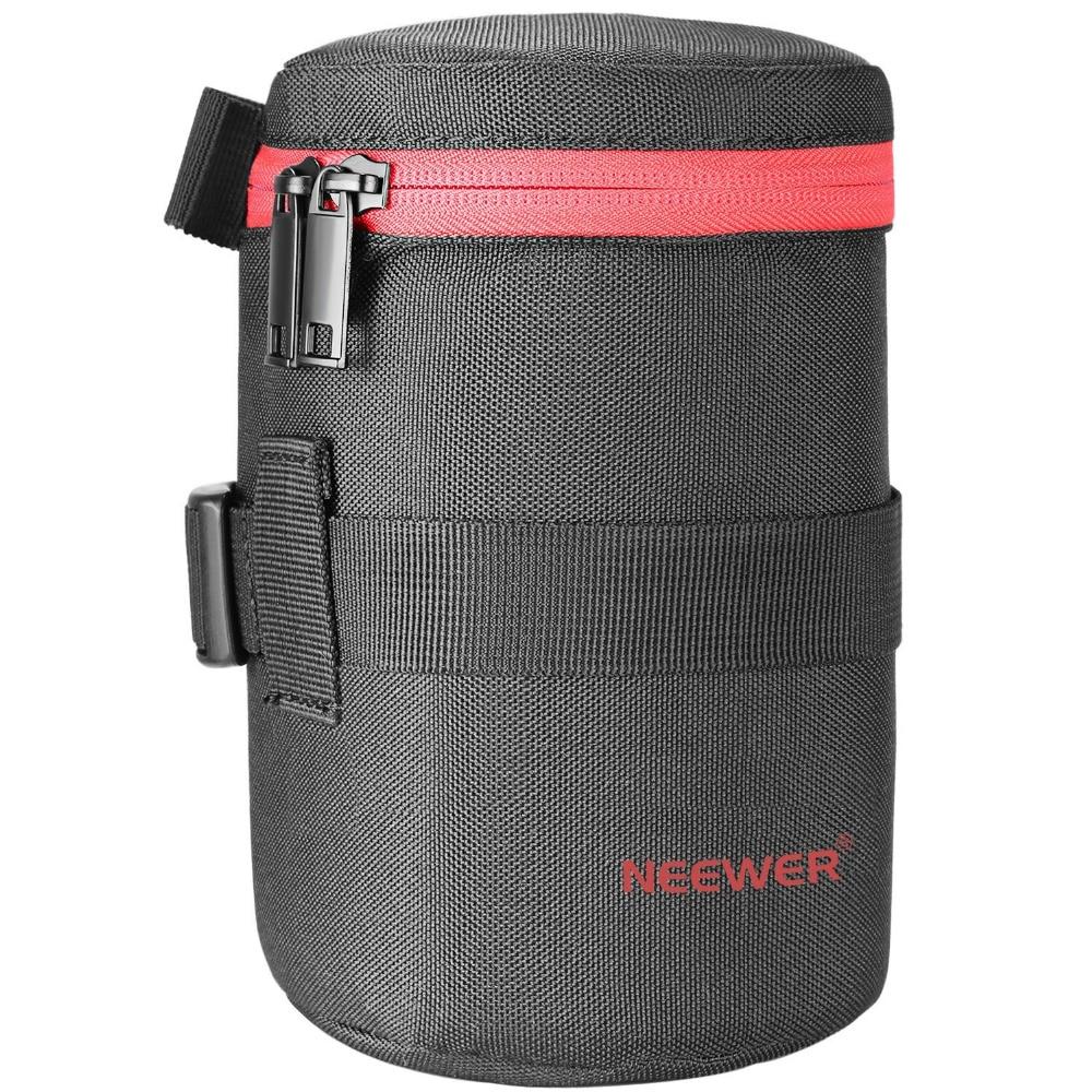 NW-L2040-R Portable Thick Padded Water Resistant Nylon Lens Pouch Bag designed for 18-300MM lenses, featuring a durable nylon exterior and padded interior.